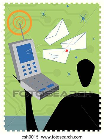 cell phone email View Large Illustration Stock Illustration - cell phone email. Fotosearch