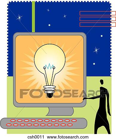 computer idea View Large Illustration Clip Art - computer idea. Fotosearch