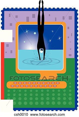 diving into technology View Large Illustration Clipart - diving into technology. Fotosearch