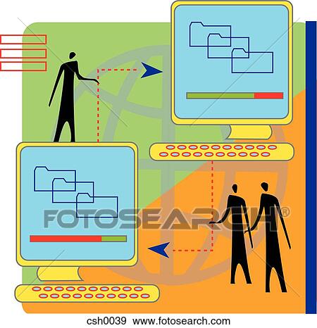 file sharing View Large Illustration Stock Illustration - file sharing. Fotosearch