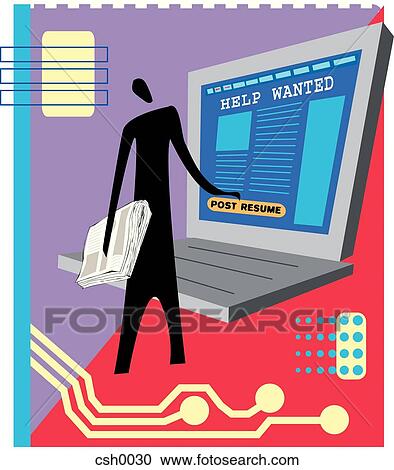 on line job search View Large Illustration Clipart - on line job search. Fotosearch
