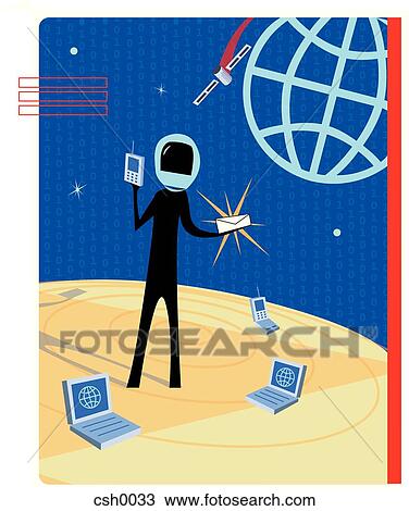 Drawing - signals from space. Fotosearch