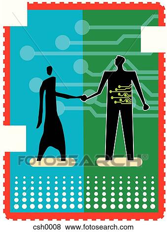 tech handshake View Large Illustration Stock Illustration - tech handshake. Fotosearch