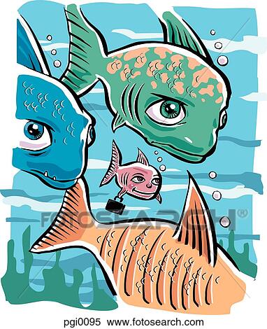 big fish training the little fish View Large Illustration Stock Illustration - big fish training the little fish. Fotosearch