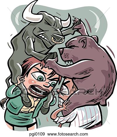 Stock Illustration - bull vs. bear. Fotosearch