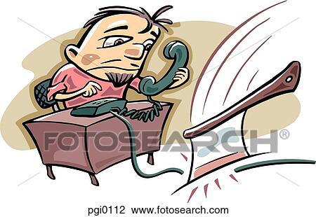 Drawing - Dead phone line. Fotosearch