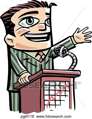 Stock Illustration - man giving presentation about sales. Fotosearch