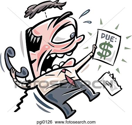 man scared of his expensive bill View Large Illustration Stock Illustration - man scared of his expensive bill. Fotosearch