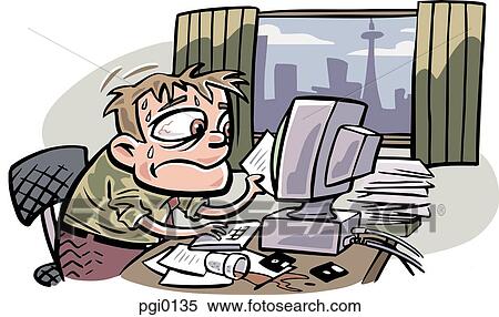 man working on a deadline View Large Illustration Stock Illustration - man working on a deadline. Fotosearch