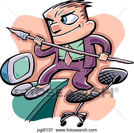 office warrior View Large Illustration Stock Illustration - office warrior. Fotosearch