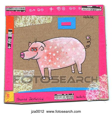 Drawing - year of the pig. Fotosearch