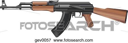 automatic kalishnikov (ak-47) View Large Illustration Stock Illustration - automatic kalishnikov (ak-47). Fotosearch