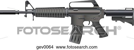 XM-177 assault rifle View Large Illustration Stock Illustration - XM-177 assault rifle. Fotosearch