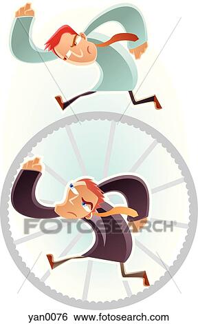 man running on a wheel View Large Illustration Stock Illustration - man running on a wheel. Fotosearch