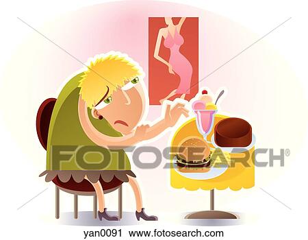 Clip Art - woman and diet. Fotosearch