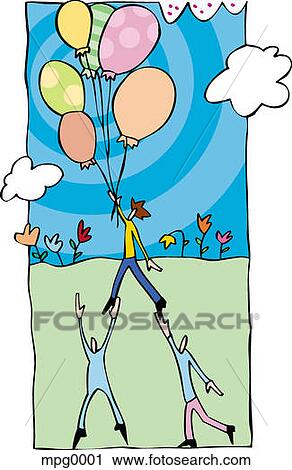 Two people helping a person to fly View Large Illustration Clip Art - Two people helping a person to fly. Fotosearch