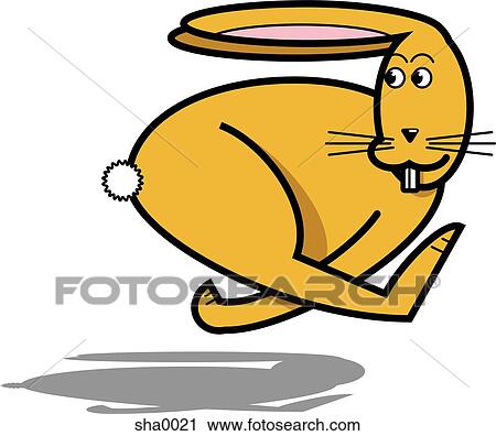 走っているうさぎ クリップアート Sha0021 Fotosearch