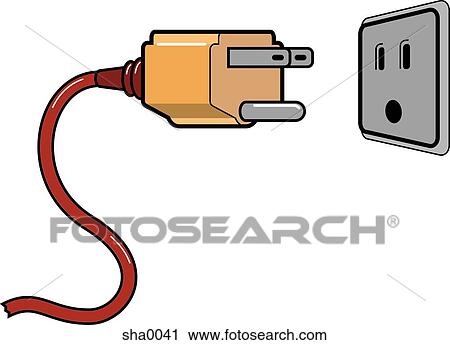 Electrical plug View Large Illustration Clip Art - Electrical plug. Fotosearch
