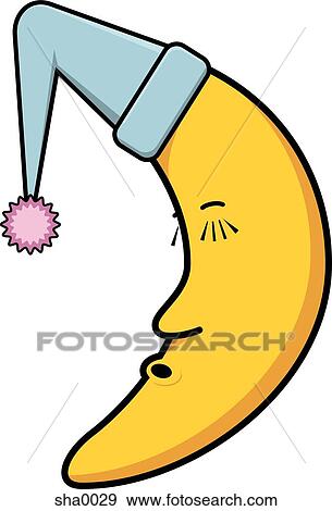 Sleeping Moon View Large Illustration Stock Illustration - Sleeping Moon. Fotosearch