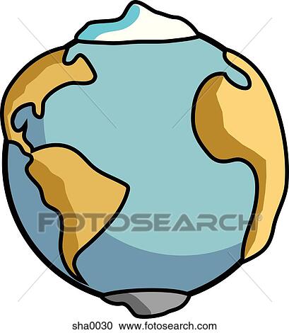 The Earth View Large Illustration Clipart - The Earth. Fotosearch