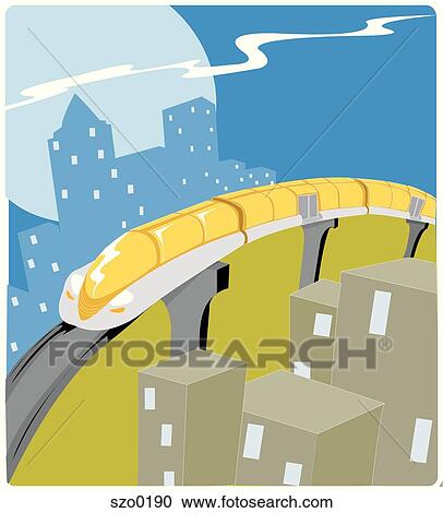 Bullet Train View Large Illustration Clipart - Bullet Train. Fotosearch