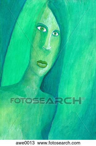 Drawing - portrait of a woman. Fotosearch