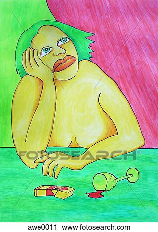 woman and cigarettes and alcohol View Large Illustration Clip Art - woman and cigarettes and alcohol. Fotosearch