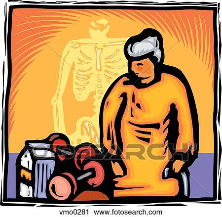 Clip Art - senior and bone health. Fotosearch