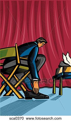 Clipart - Businessman stepping into new shoes. Fotosearch