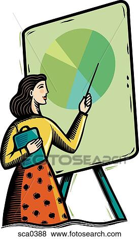 Woman giving a presentation View Large Illustration Stock Illustration - Woman giving a presentation. Fotosearch
