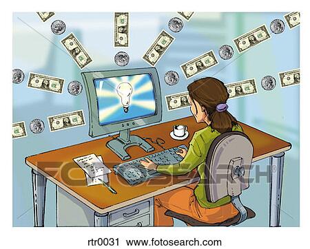 bright online business idea View Large Illustration Clip Art - bright online business idea. Fotosearch