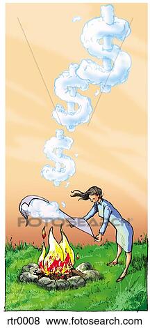 businesswoman making smoke signals View Large Illustration Stock Illustration - businesswoman making smoke signals. Fotosearch