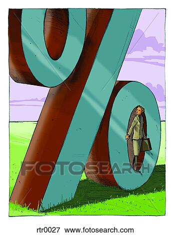 businesswoman standing inside a percentage sign View Large Illustration Stock Illustration - businesswoman standing inside a percentage sign. Fotosearch