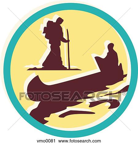 canoeing and hiking View Large Illustration Clip Art - canoeing and hiking. Fotosearch