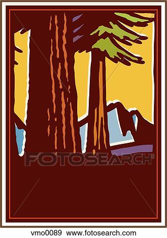 trees and mountains View Large Illustration Stock Illustration - trees and mountains. Fotosearch