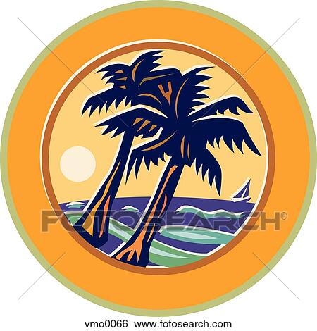 Stock Illustration - two palm trees. Fotosearch