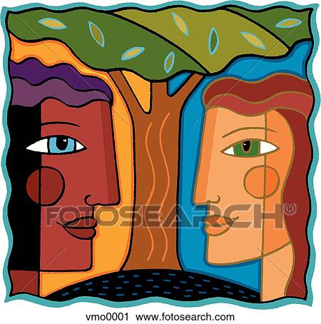 Clip Art - Adam and Eve. Fotosearch