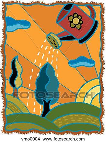 Watering a seedling View Large Illustration Stock Illustration - Watering a seedling. Fotosearch