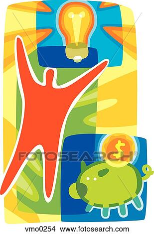 Stock Illustration - money making ideas. Fotosearch