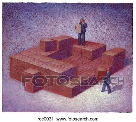 Clip Art - businessmen with boxes. Fotosearch