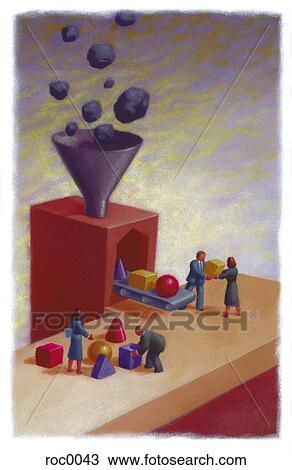 factory View Large Illustration Drawing - factory. Fotosearch