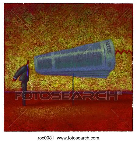 man yelling into a newspaper megaphone View Large Illustration Clip Art - man yelling into a newspaper megaphone. Fotosearch