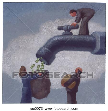 money faucet View Large Illustration Drawing - money faucet. Fotosearch