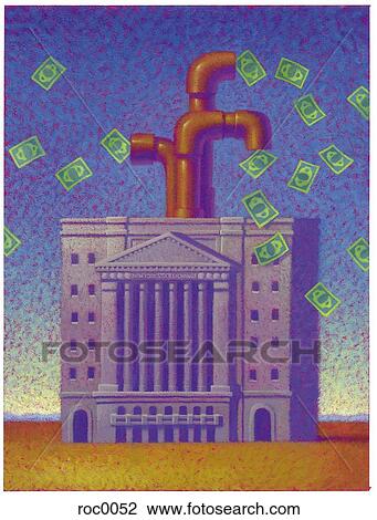 Drawing - money making factory. Fotosearch
