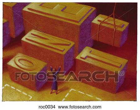 Stock Illustration - moving blocks of letters. Fotosearch