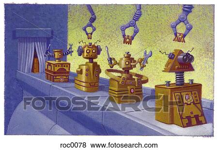 Stock Illustration - robot factory. Fotosearch