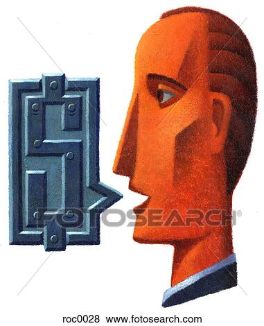 Stock Illustration - man making money talk. Fotosearch