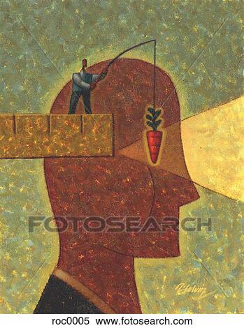 Stock Illustration - man's head with carrot. Fotosearch