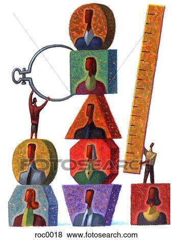 Stock Illustration - measuring people with calipers and ruler. Fotosearch