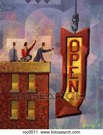Clip Art - open sign. Fotosearch